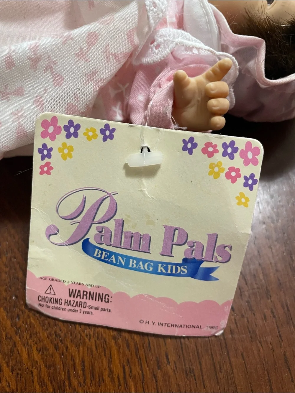 1990s Palm Pals Bean Bag Kids Baby Doll with Bonnet